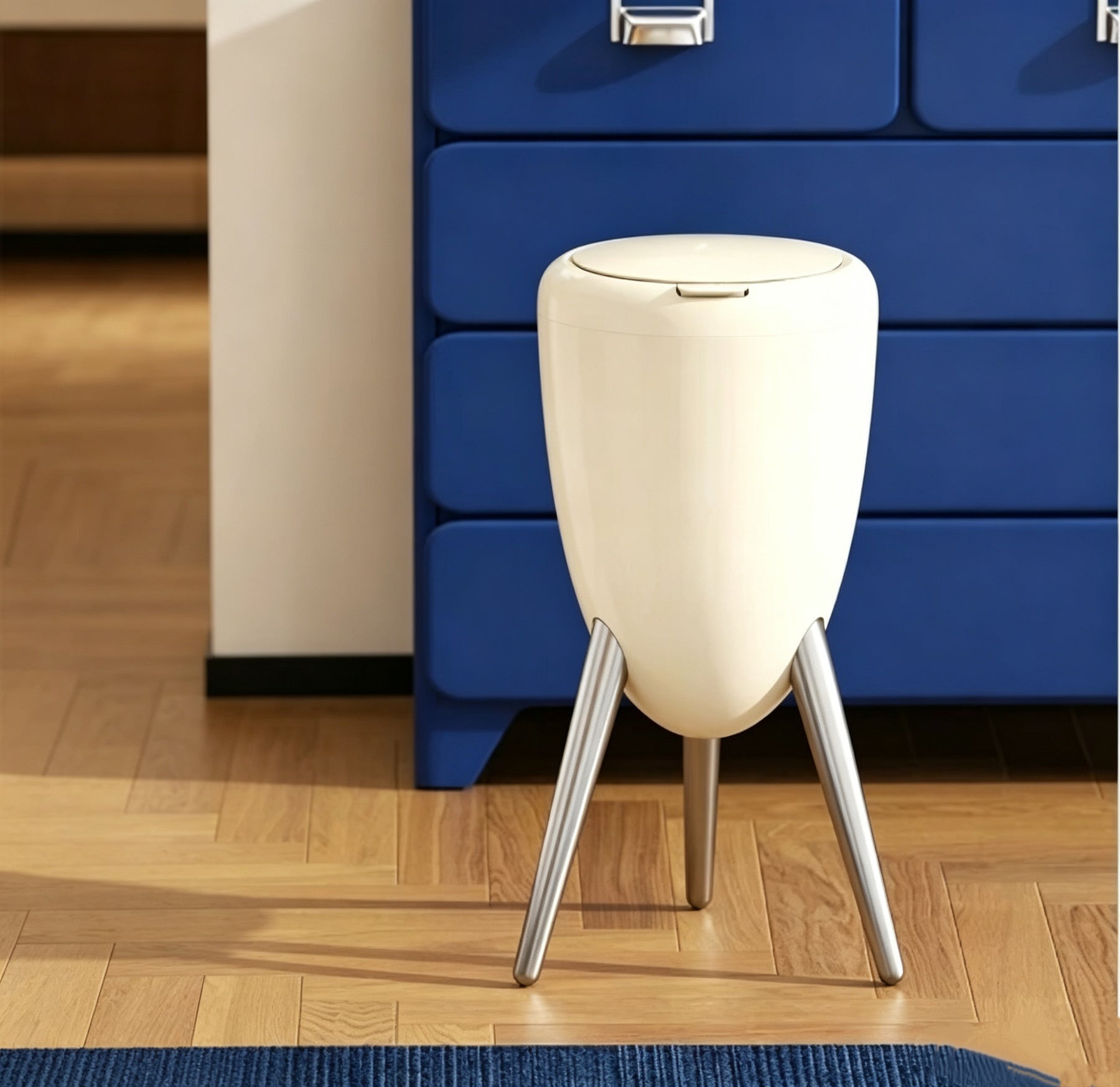 15L Press-Open Trash Can