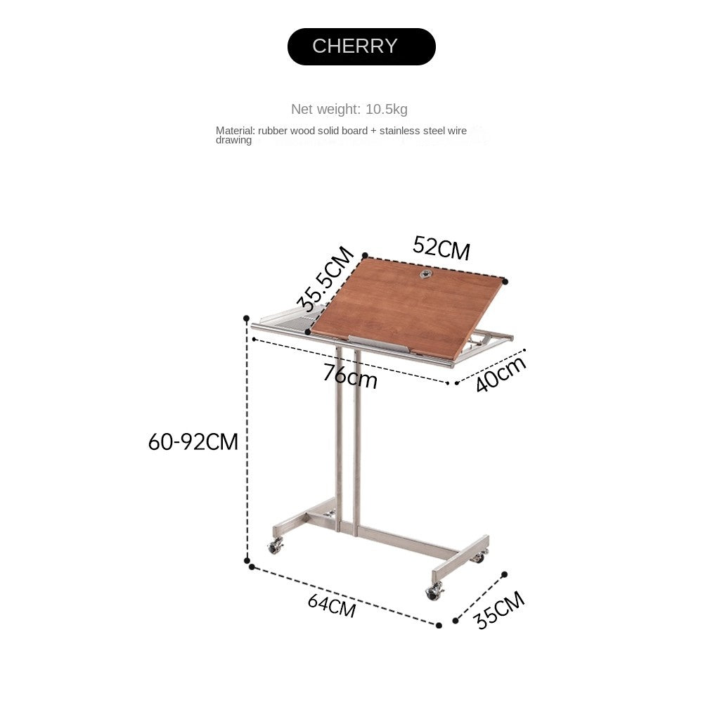 MOMO Lifting Side Table | Height-Adjustable & Tilt-Top | Rolling Laptop & Reading Stand - alternate view 7