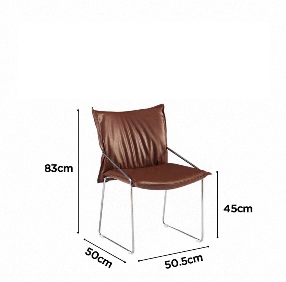 MOMO Cloud-Pad Cantilever Dining Chair | Oversized Cushion Seat & Back on Chrome Wire Frame - alternate view 8