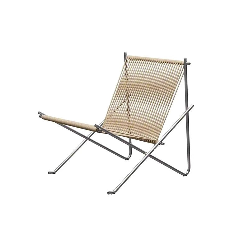 Woven folding leisure chair, minimalist designer home furniture for indoor space