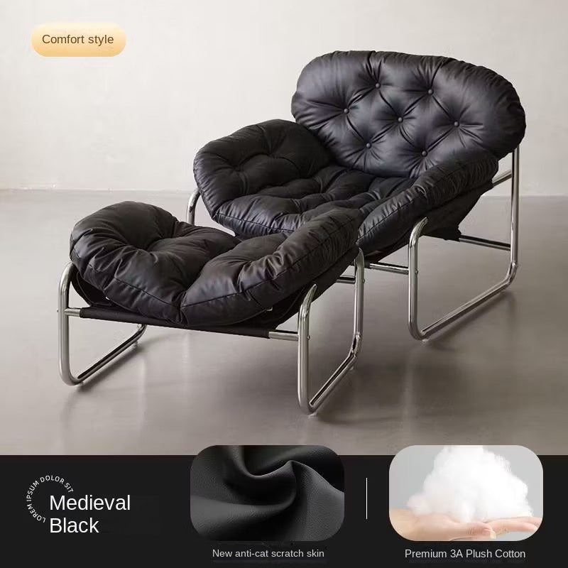 MOMO Single Sofa | Deep-Tufted Lounge Chair with Ottoman | Low-Profile Armchair Set - alternate view 12
