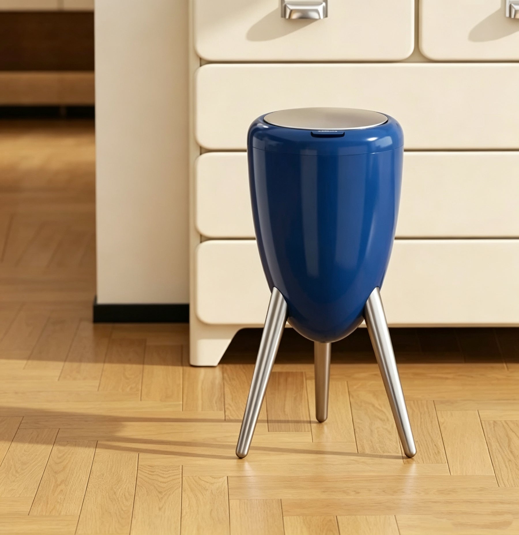 15L Press-Open Trash Can