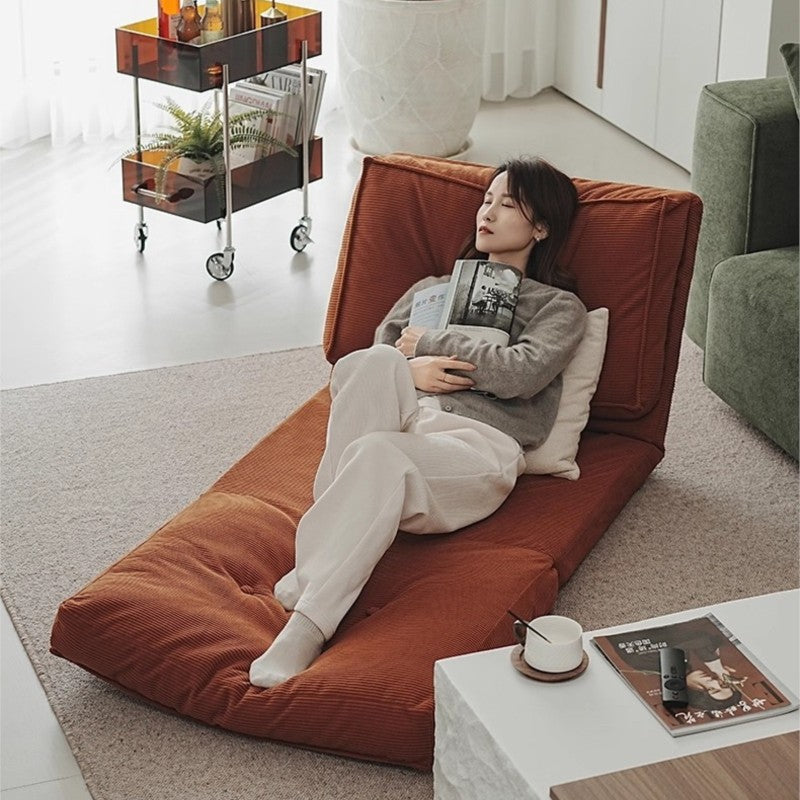 MOMO Folding Dual-Use Lazy Sofa | Floor Sofa Bed | Foldable Corduroy Lounge Chair - alternate view 3