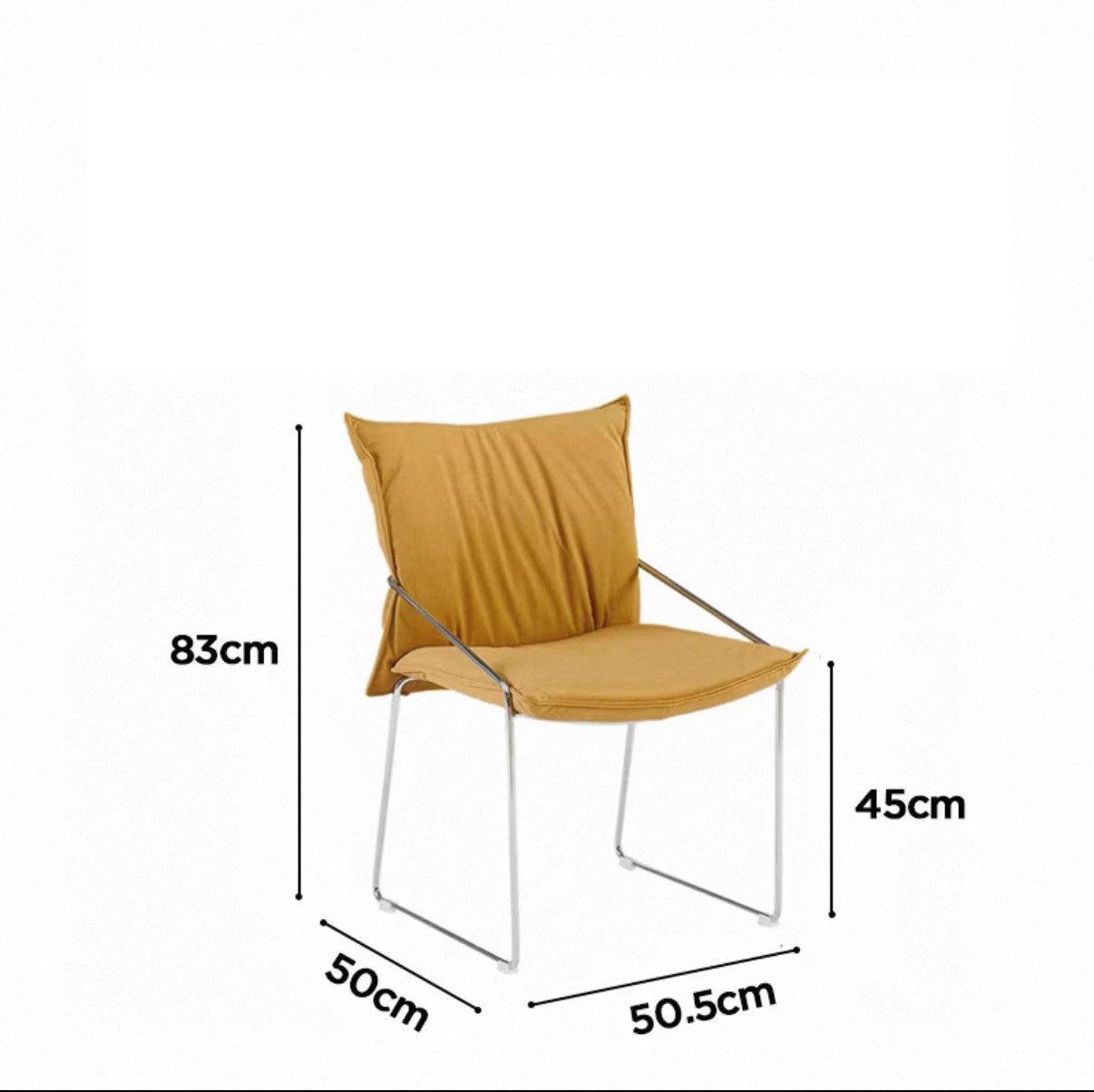 MOMO Cloud-Pad Cantilever Dining Chair | Oversized Cushion Seat & Back on Chrome Wire Frame - alternate view 12