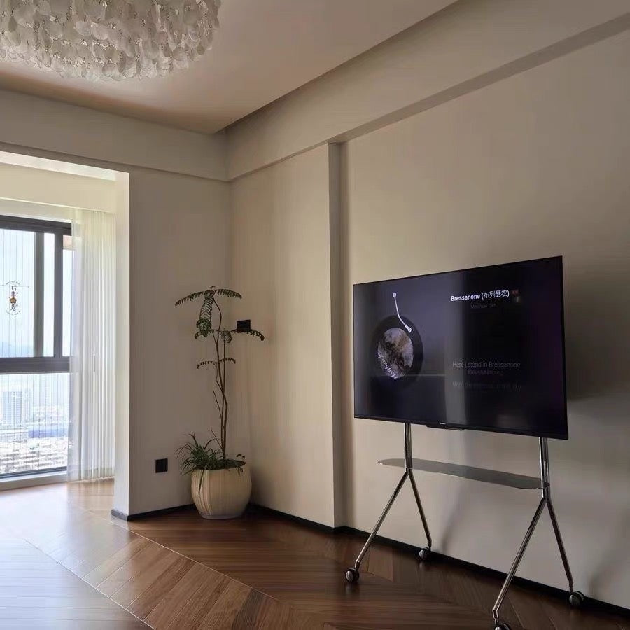 MOMO Stainless Steel Mobile Television Stands | 43–70 Inch | Adjustable VESA 200–600mm Rolling Stand - alternate view 2