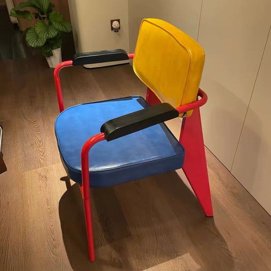 MOMO Memphis Dining Chair | Pop Art Colorblock Iron Frame with Padded Seat & Back - alternate view 5