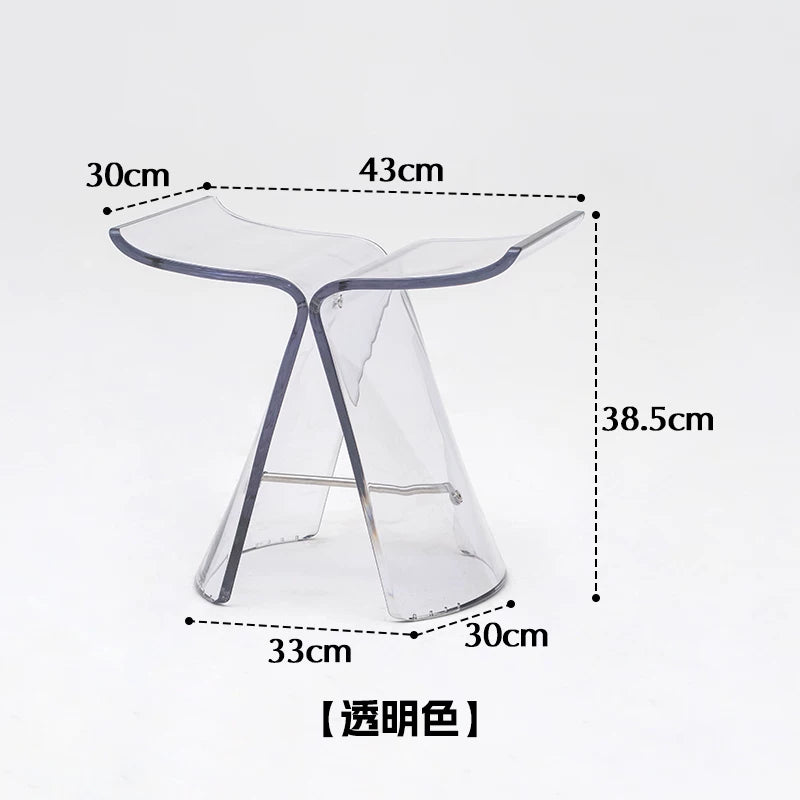 Transparent Acrylic Sculptural Low Stool