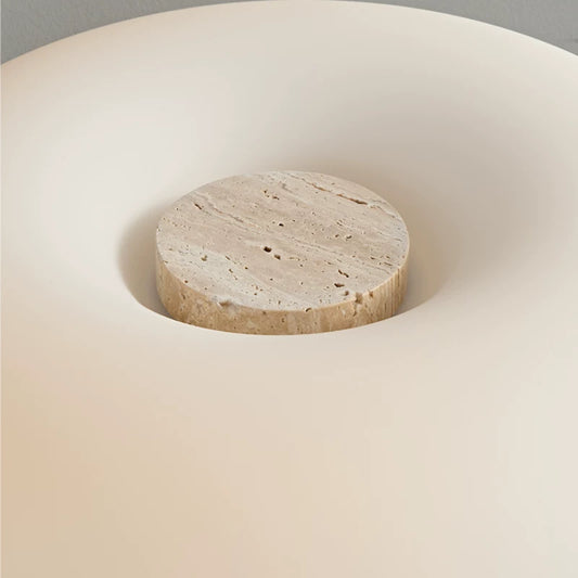 Nordic Travertine & Glass Mushroom Table Lamp-GQ18