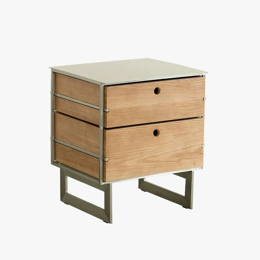 Bauhaus Stainless Steel Two-Drawer Bedside Cabinet