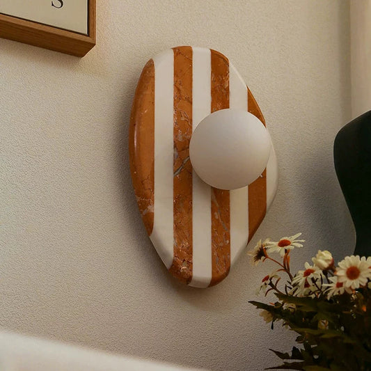 Natural Marble Wall Lamp – Organic Stone Sconce GQ17
