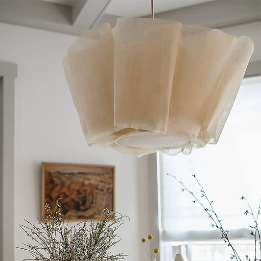 Wabi-Sabi Vintage Ceiling Lamp Fabric Pendant Light-GQ14