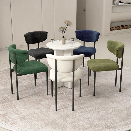 MOMO Arc-Back Upholstered Dining Chair | Metal Frame | 6 Colors - alternate view 4