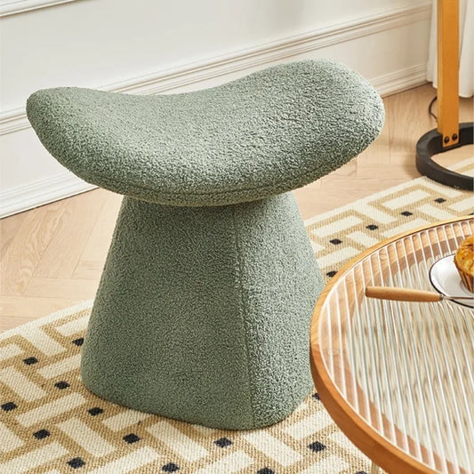 MOMO Mushroom Stool | Bouclé Upholstered Accent Stool | Footrest & Shoe-Changing Bench - alternate view 13