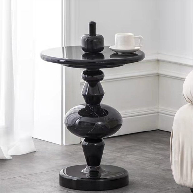 MOMO Danish Tea Table | Turned Column Sculptural Side Table | Round Top Accent Table - alternate view 9