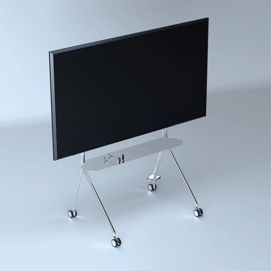 MOMO Stainless Steel Mobile Television Stands | 43–70 Inch | Adjustable VESA 200–600mm Rolling Stand - alternate view 3