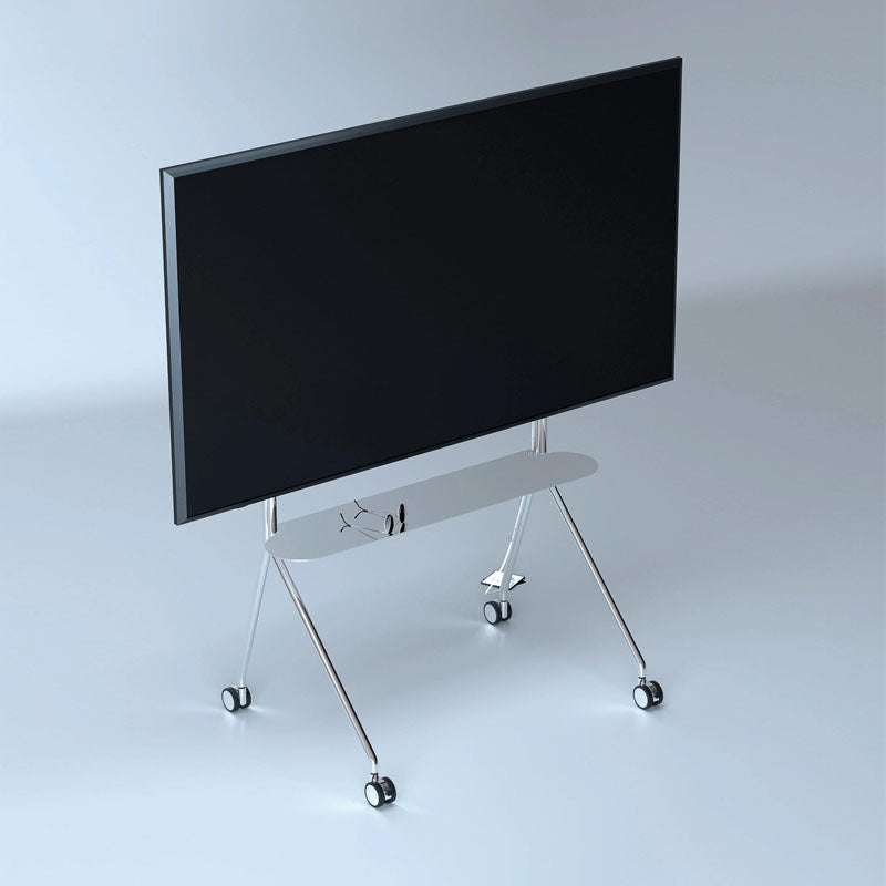 MOMO Stainless Steel Mobile Television Stands | 43–70 Inch | Adjustable VESA 200–600mm Rolling Stand - alternate view 3