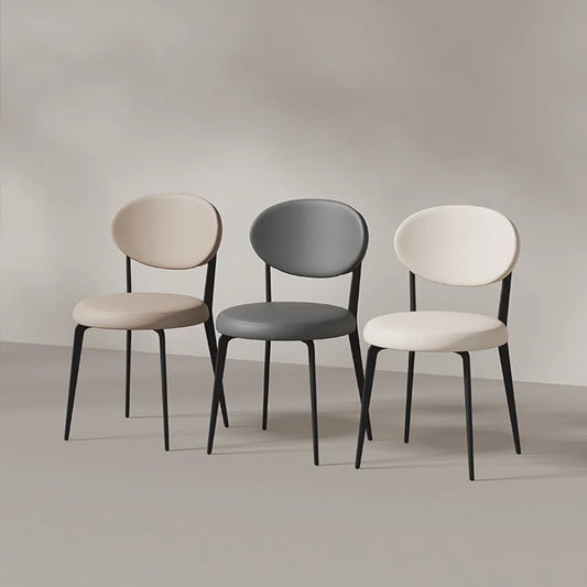MOMO Oval-Back Upholstered Dining Chair | Metal Frame | 5 Colors - alternate view 6