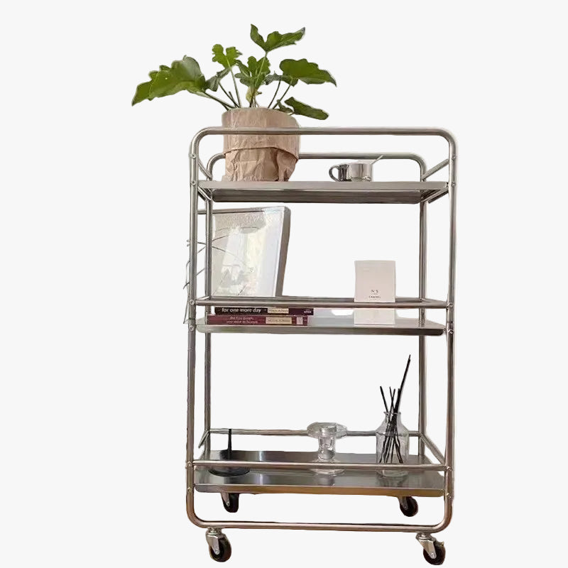 MOMO Metal Shelf | Multi-Tier Rolling Storage Rack | Mobile Floor Shelving Unit - alternate view 2