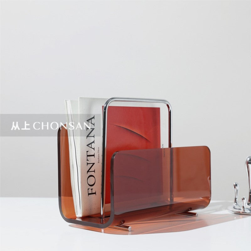 MOMO Acrylic Bookshelf | Metal Frame & Transparent Shelves | Desk Organizer - alternate view 3