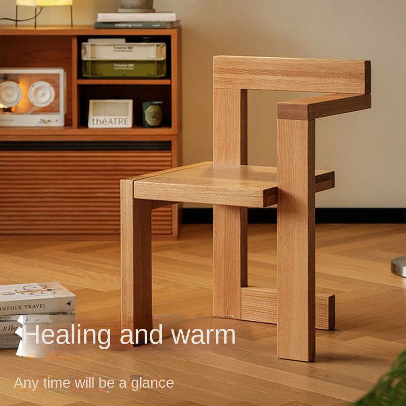 MOMO Solid Wood Chair | Bauhaus Block Armchair | Solid Oak Dining & Accent Chair - alternate view 5