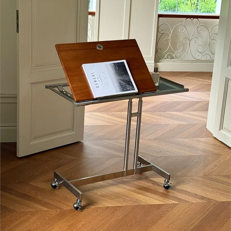 MOMO Lifting Side Table | Height-Adjustable & Tilt-Top | Rolling Laptop & Reading Stand