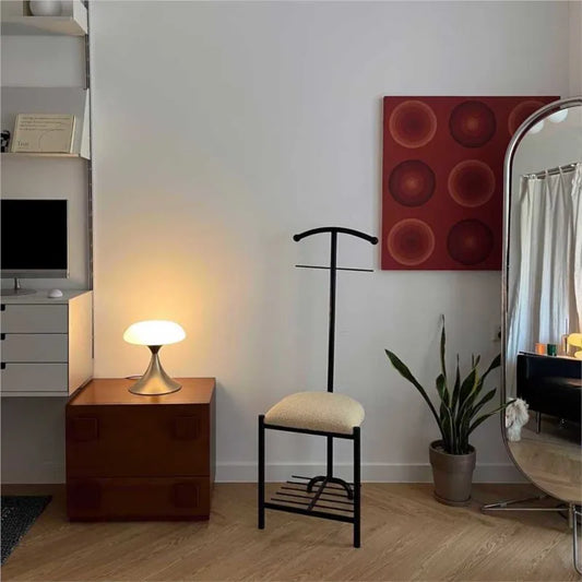 MOMO Valet Stand with Shoe Bench | Iron Coat Rack & Padded Seat 2-in-1 - alternate view 5