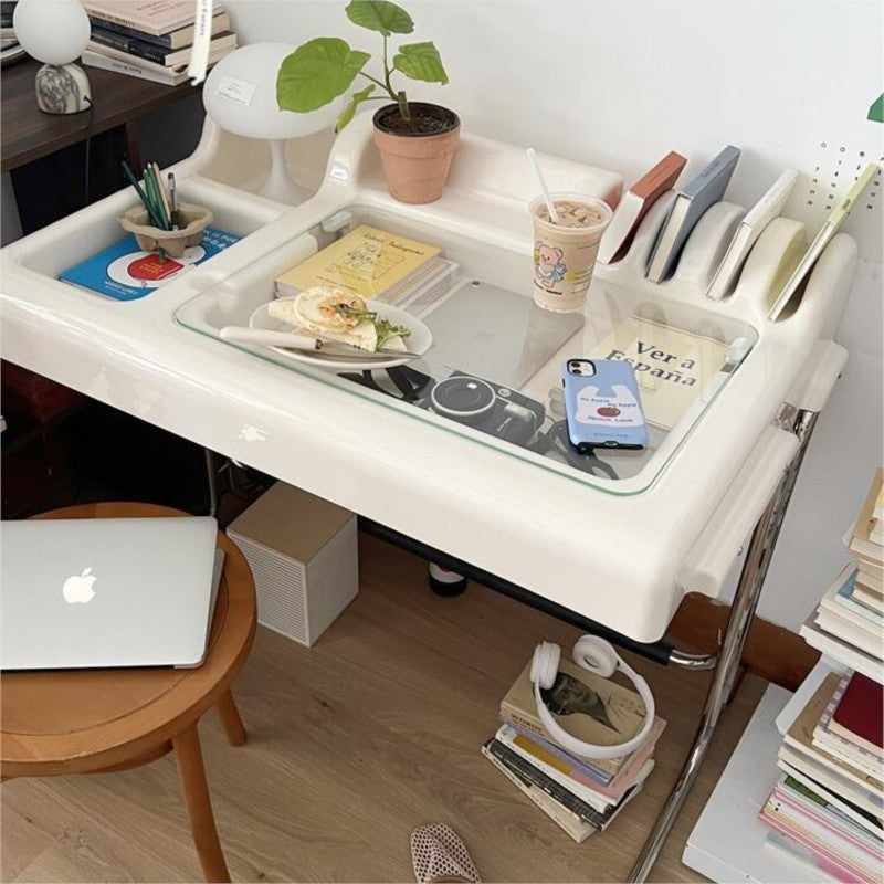 MOMO Retro-Futurist Vanity Desk | Molded ABS Organizer Top with Chrome Cantilever Base - alternate view 6