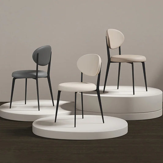 MOMO Oval-Back Upholstered Dining Chair | Metal Frame | 5 Colors - alternate view 3
