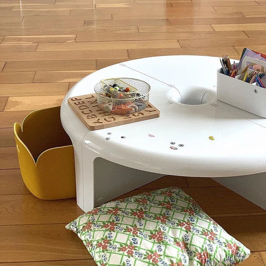 MOMO Splicing Combination Coffee Table | 100cm Round Resin Low Table | Modular Petal Design