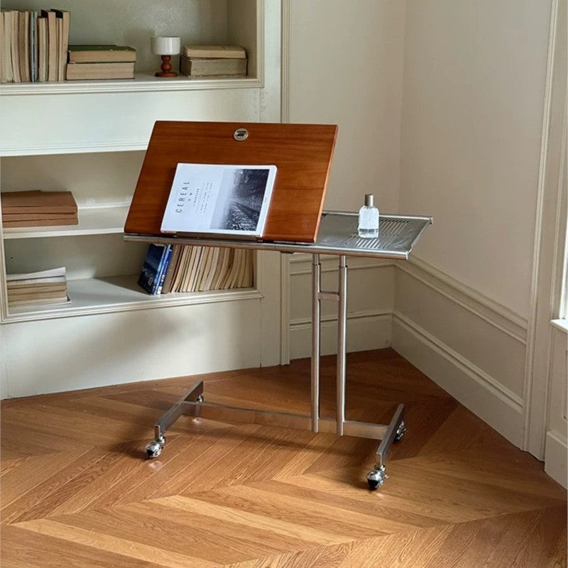 MOMO Lifting Side Table | Height-Adjustable & Tilt-Top | Rolling Laptop & Reading Stand - alternate view 3