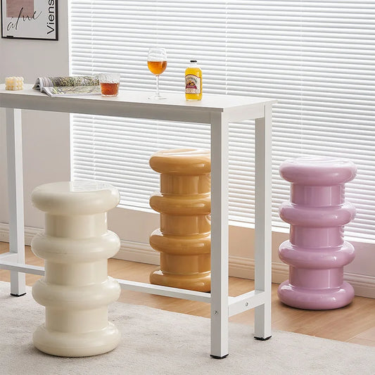 MOMO Stacked Ring Stool | Sculptural Plastic Side Stool | S/M/L Low to Bar Height - alternate view 3