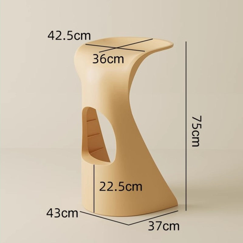 MOMO Plastic Bar Stool | 75cm Hourglass Sculptural Counter Stool | Indoor & Outdoor - alternate view 10