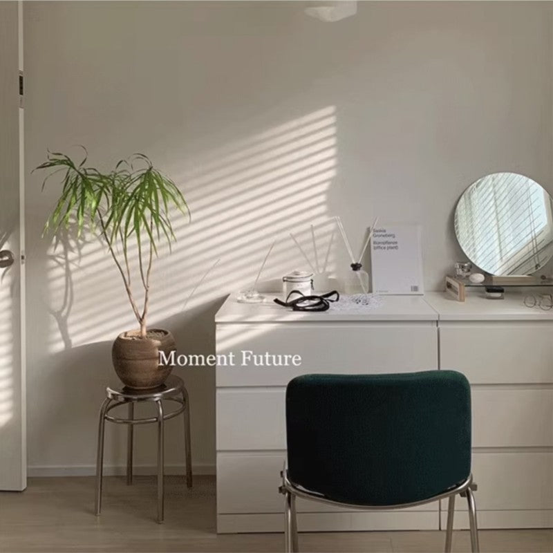 MOMO Stainless Steel Stool | Mirror-Polished Round Seat | Minimalist Accent Stool - alternate view 4