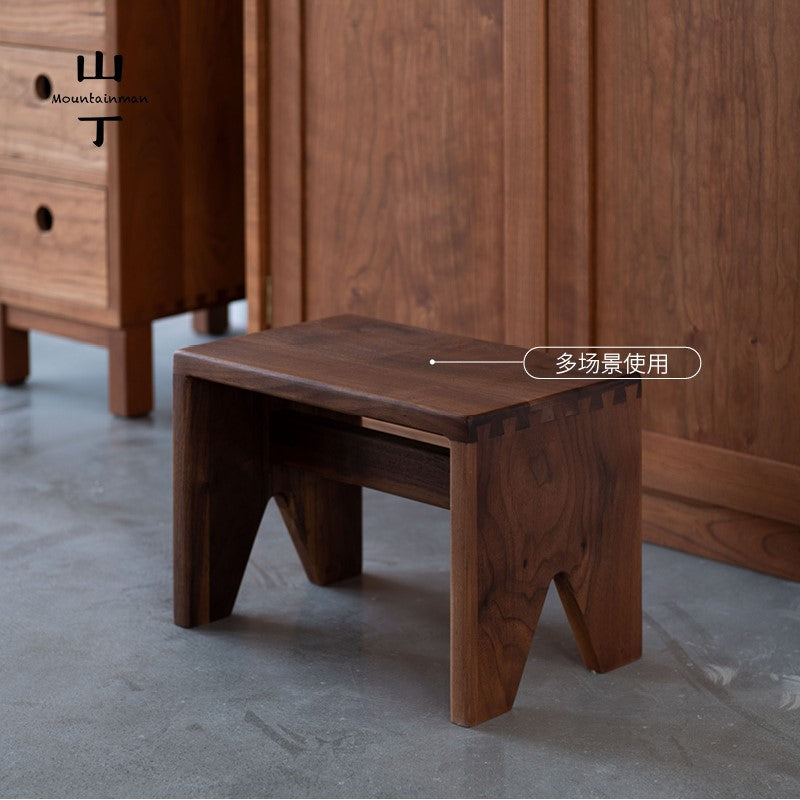 MOMO Solid Wood Swallowtail Stool | Dovetail Joint Low Bench | Handcrafted Shoe-Changing Stool - alternate view 5