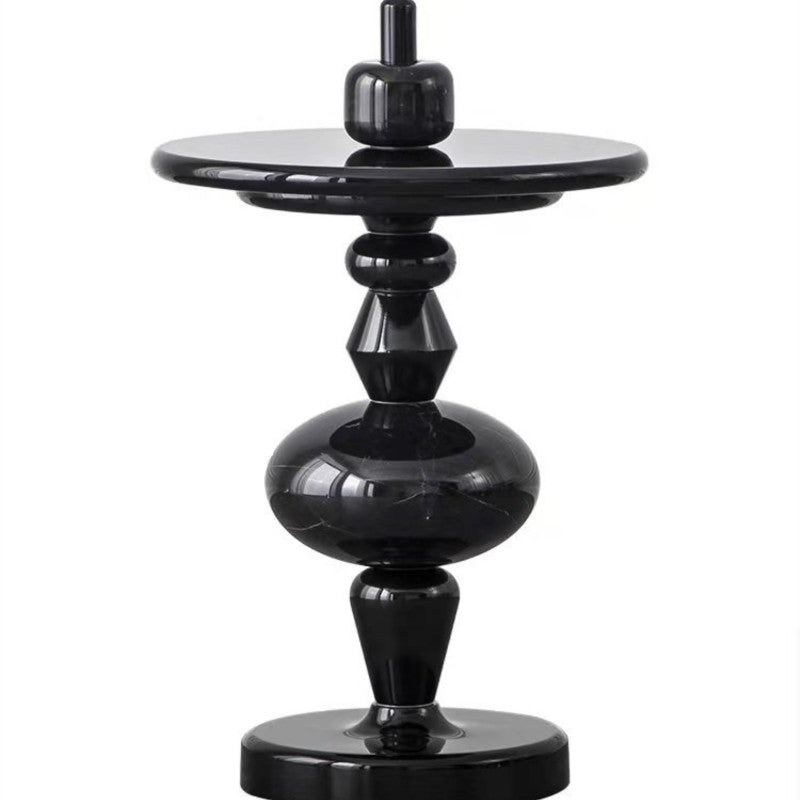 MOMO Danish Tea Table | Turned Column Sculptural Side Table | Round Top Accent Table - alternate view 5
