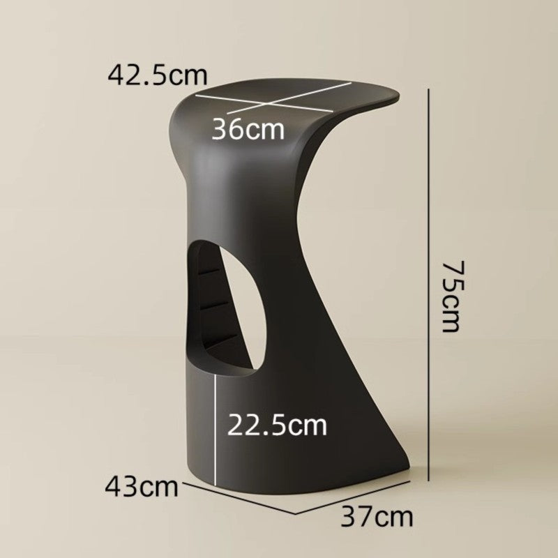 MOMO Plastic Bar Stool | 75cm Hourglass Sculptural Counter Stool | Indoor & Outdoor - alternate view 9