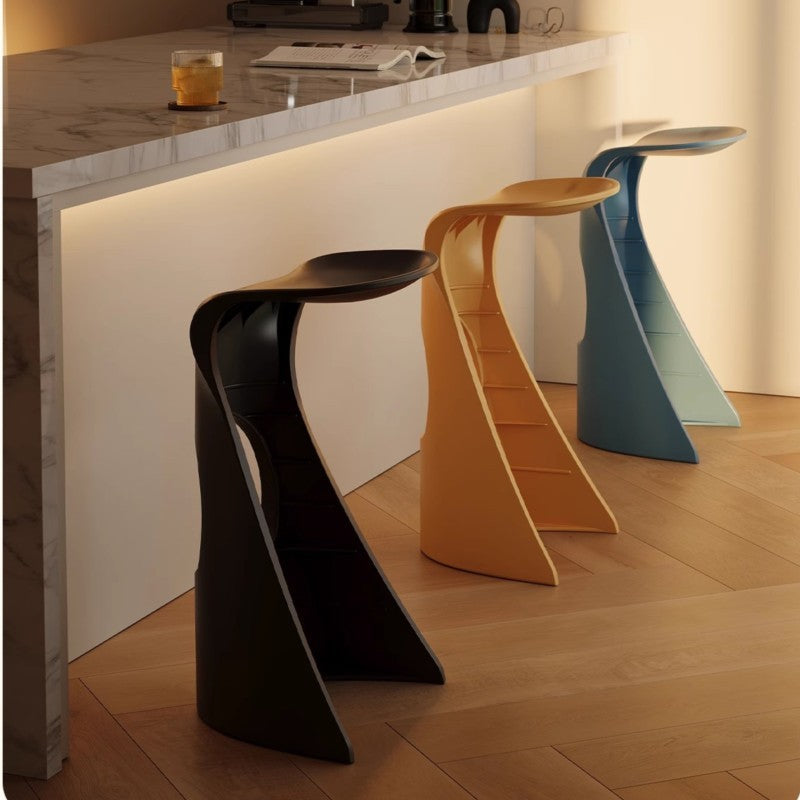 MOMO Plastic Bar Stool | 75cm Hourglass Sculptural Counter Stool | Indoor & Outdoor - alternate view 4