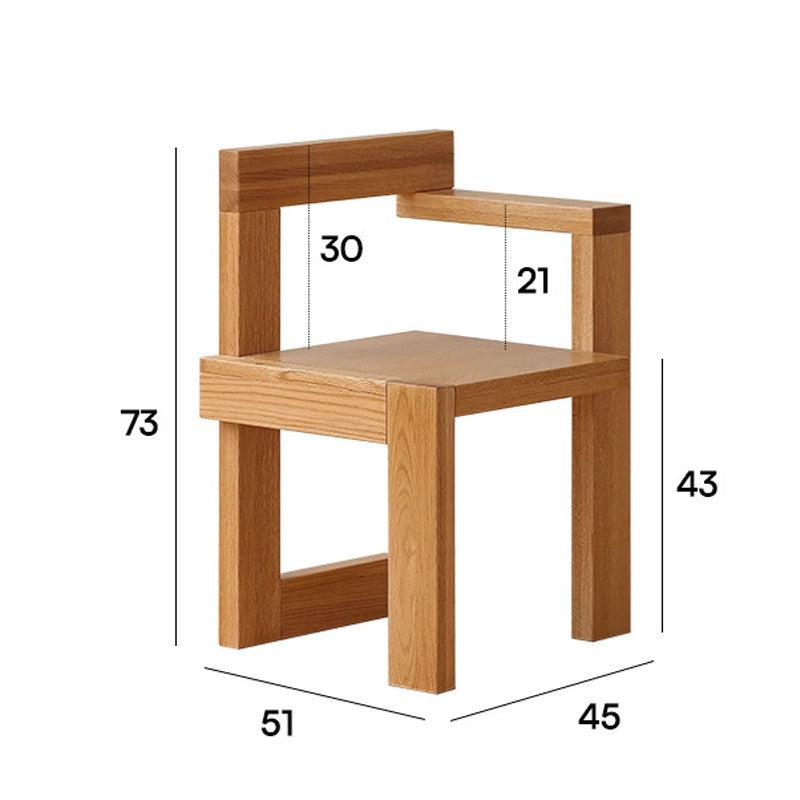 MOMO Solid Wood Chair | Bauhaus Block Armchair | Solid Oak Dining & Accent Chair - alternate view 8