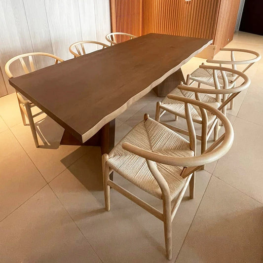 MOMO Solid Wood Rattan Y Chair | Wishbone Dining Chair | Handwoven Seat - alternate view 6