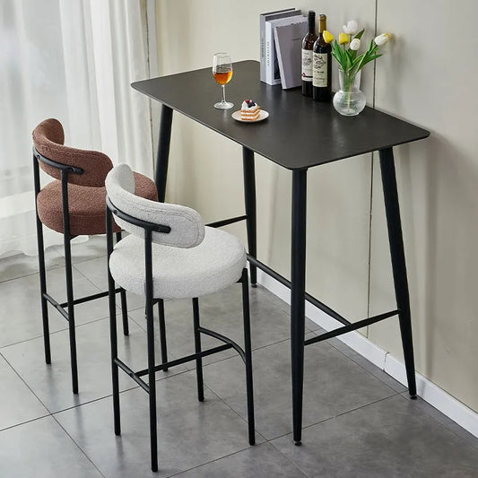 MOMO Boucle Arc-Back Bar Stool | Metal Frame | 2 Heights | 5 Colors - alternate view 4