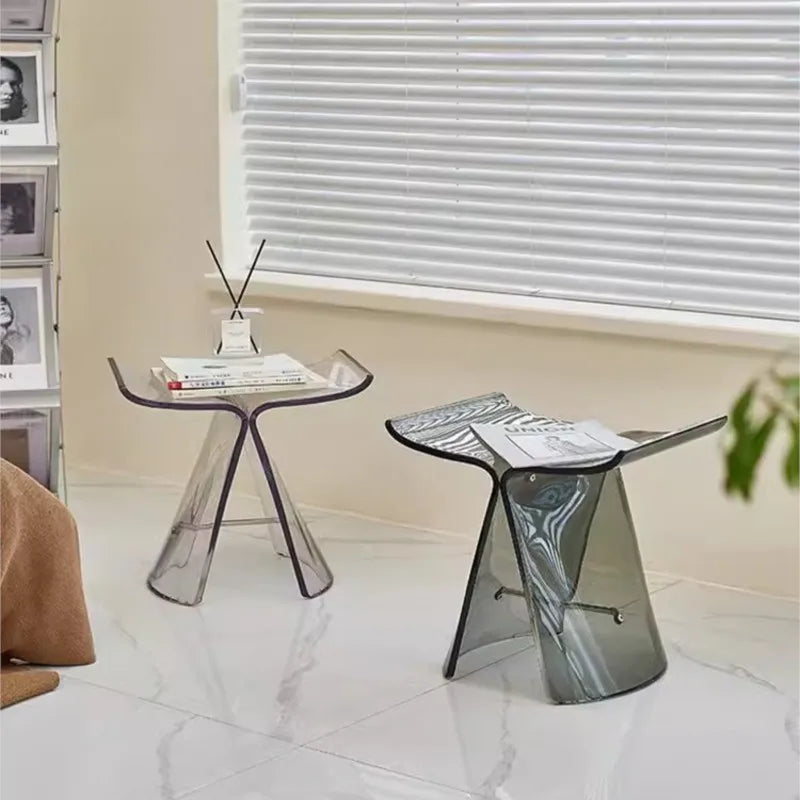 MOMO Butterfly Stool | Transparent Acrylic Sculptural Low Stool | Danish Design-Inspired Accent Seat - alternate view 3