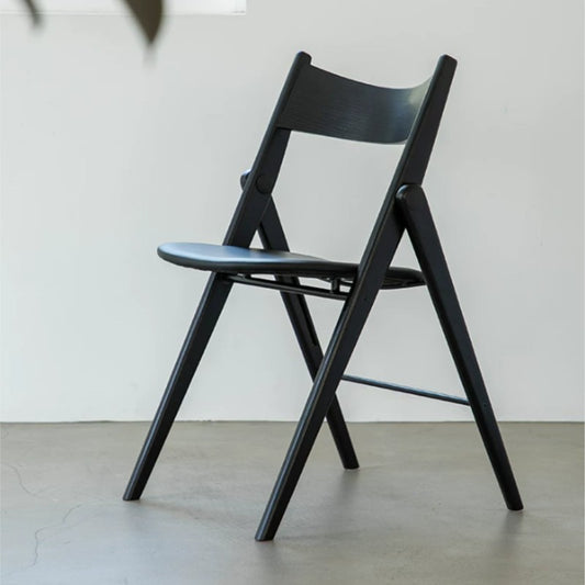 MOMO Nordic Folding Dining Chair | Solid Wood Frame with Leather Cushion Seat — Stackable & Space-Saving - alternate view 6