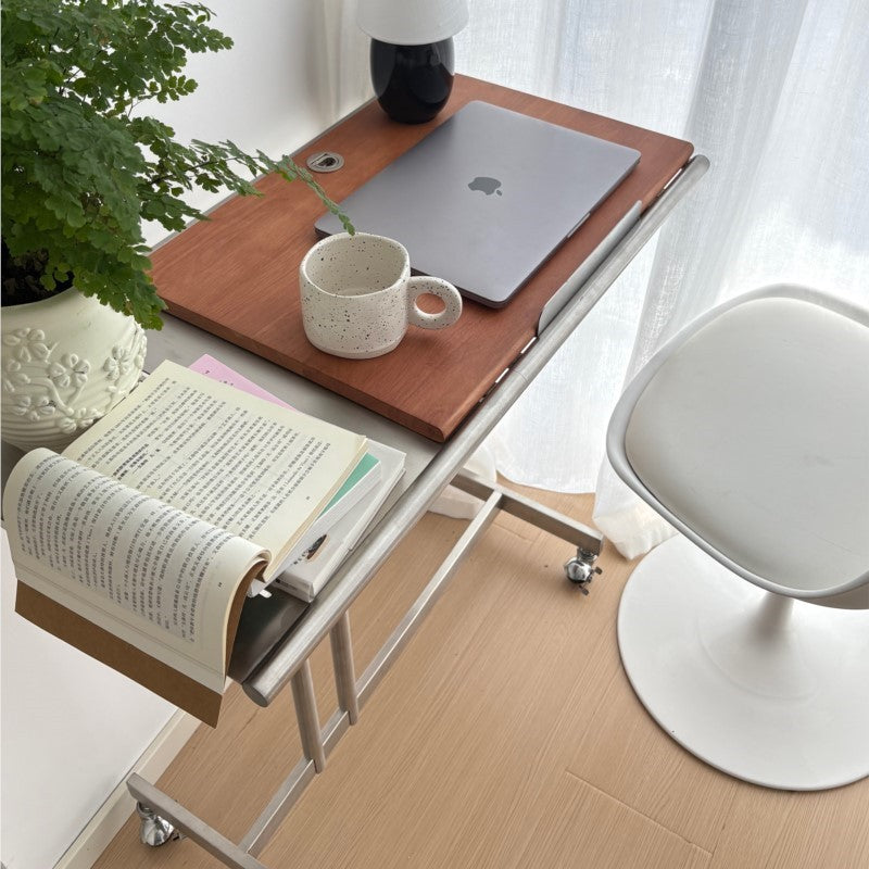 MOMO Lifting Side Table | Height-Adjustable & Tilt-Top | Rolling Laptop & Reading Stand - alternate view 5