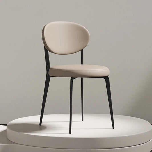 MOMO Oval-Back Upholstered Dining Chair | Metal Frame | 5 Colors