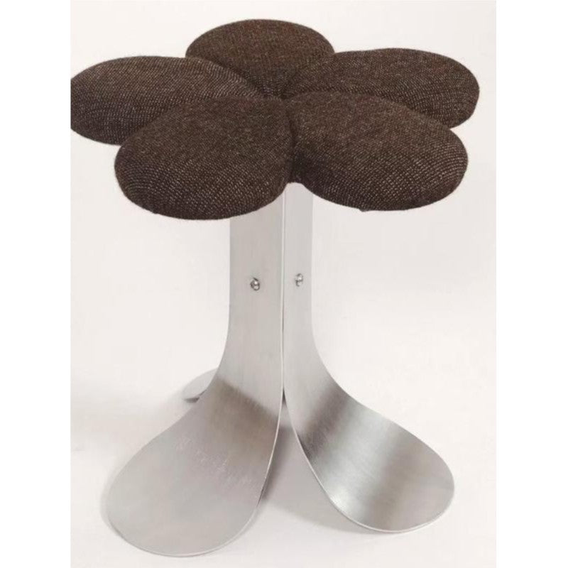 MOMO Flower-Petal Dresser Stool | Plush Velvet Bloom Seat with Stainless Steel X-Base - alternate view 8