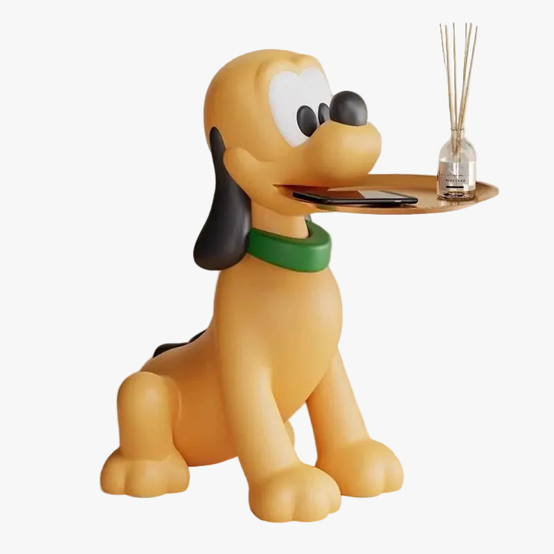 MOMO Bruto Decorative Side Table | Resin Cartoon Dog | Tray Included - alternate view 2