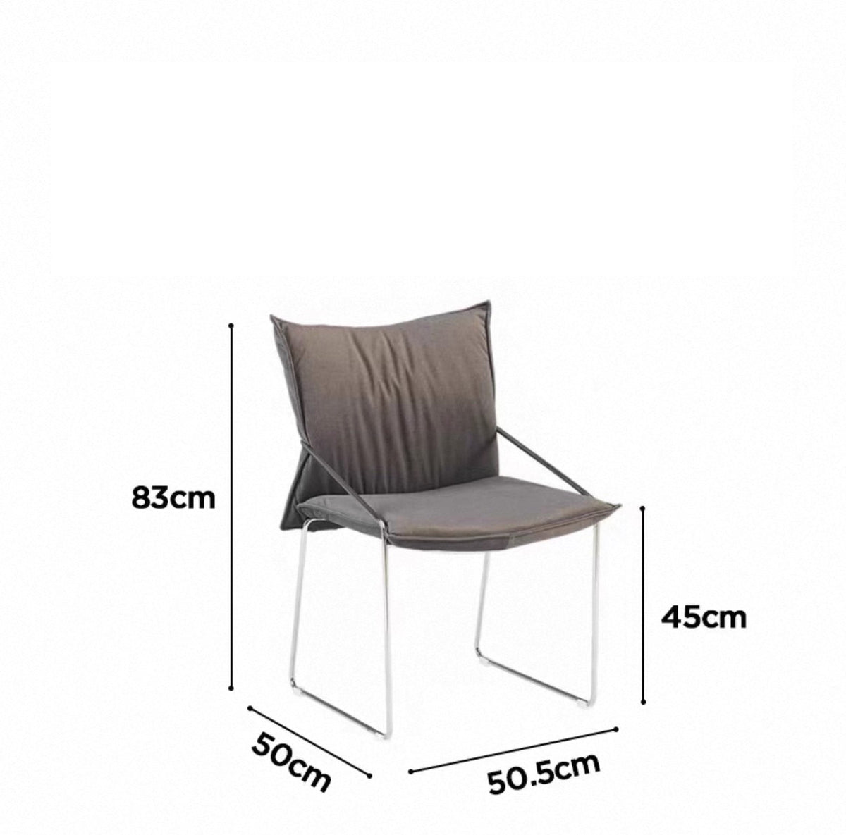MOMO Cloud-Pad Cantilever Dining Chair | Oversized Cushion Seat & Back on Chrome Wire Frame - alternate view 16