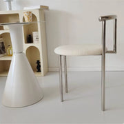 MOMO Stainless Steel Dining Chair | Round Cushion Seat | Mirror Chrome Vanity & Accent Chair - alternate view 5