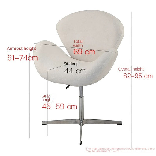 MOMO Swivel Lift Accent Chair | Fabric, Cashmere & PU Leather | 15 Colors - alternate view 6