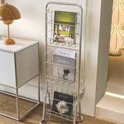 MOMO Iron Bookshelf | 3-Tier Wire Magazine Rack | Slim Floor Standing Book & Display Stand - alternate view 7